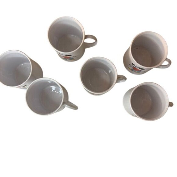 Vintage Walt Disney Productions Mickey & Minnie Mouse Stackable Mugs Set Of 6 - Picture 8 of 9